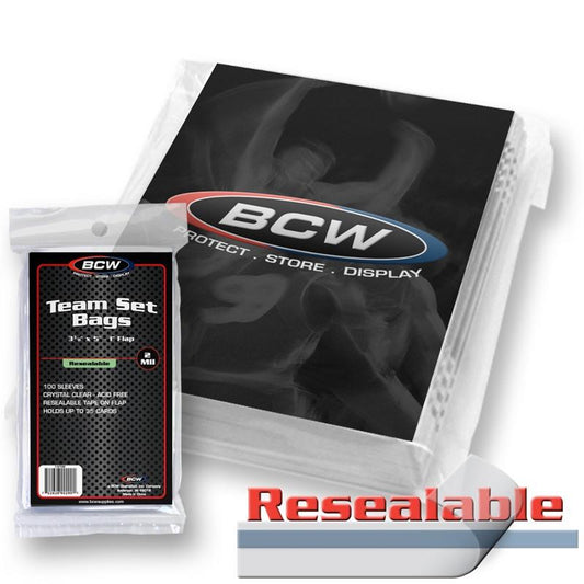BCW - Resealable Team Set Bags 100ct Case BACKORDERD